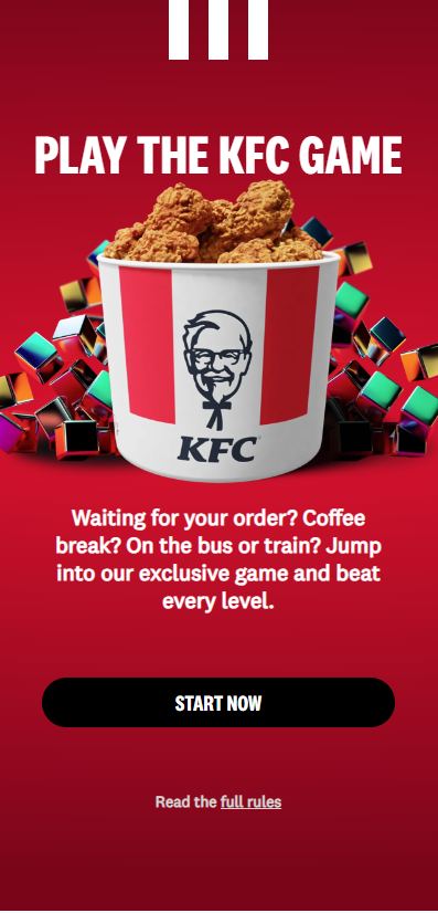 KFC in-app engagement game